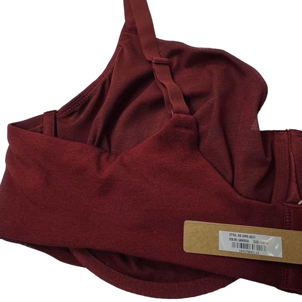 SKIMS Cotton Jersey T-Shirt Underwire‎ Bra Sangria 44DDD